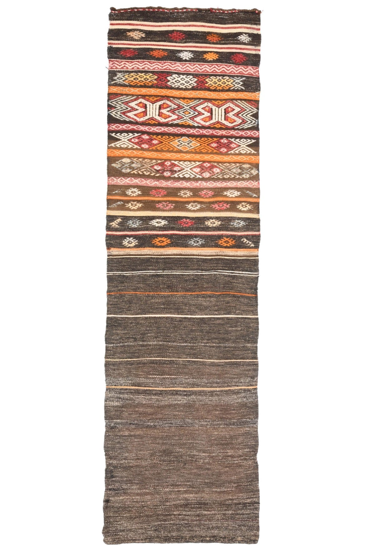 El yapımı vintage halı 74x259 cm çizgili desenli yün - farklı açıdan görünüm