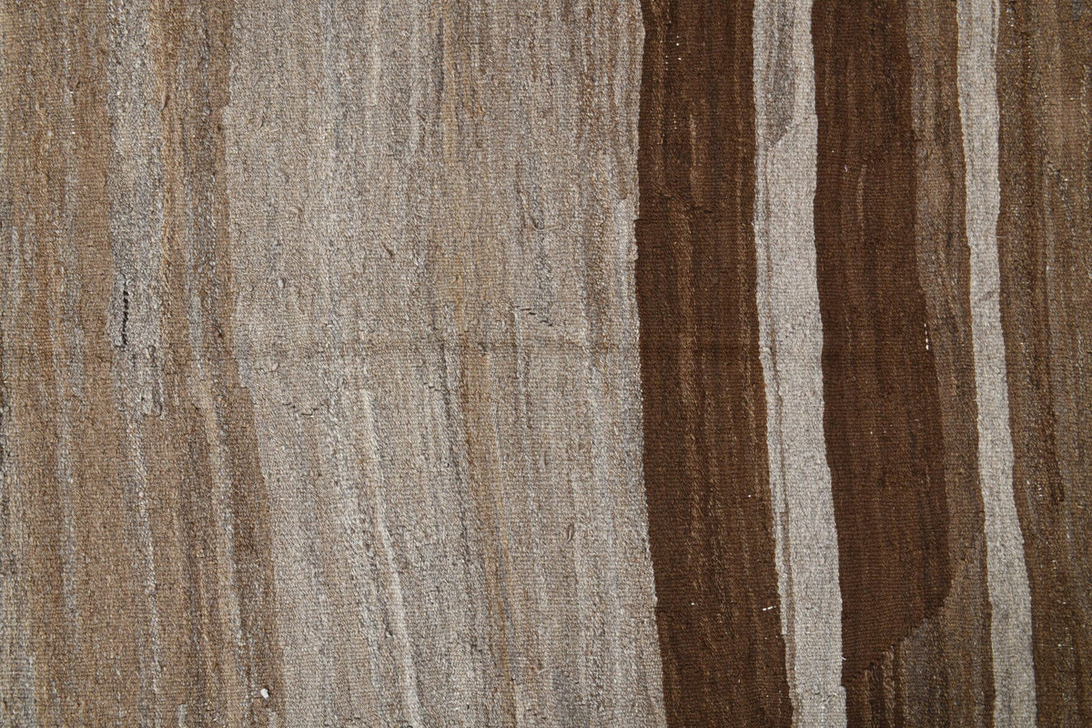 El yapımı vintage yolluk 157x340 cm çizgili desenli yün - açık alan görünümü