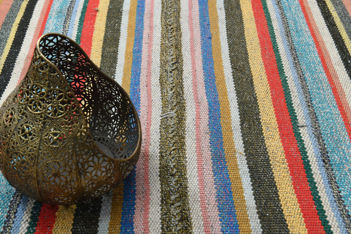 Turkish Striped Kilim Rug