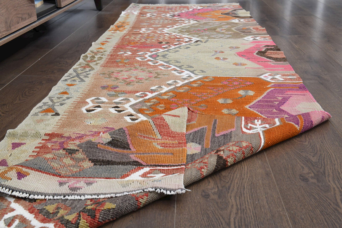 El yapımı vintage yolluk 79x284 cm oryantal desenli yün - desen detayı