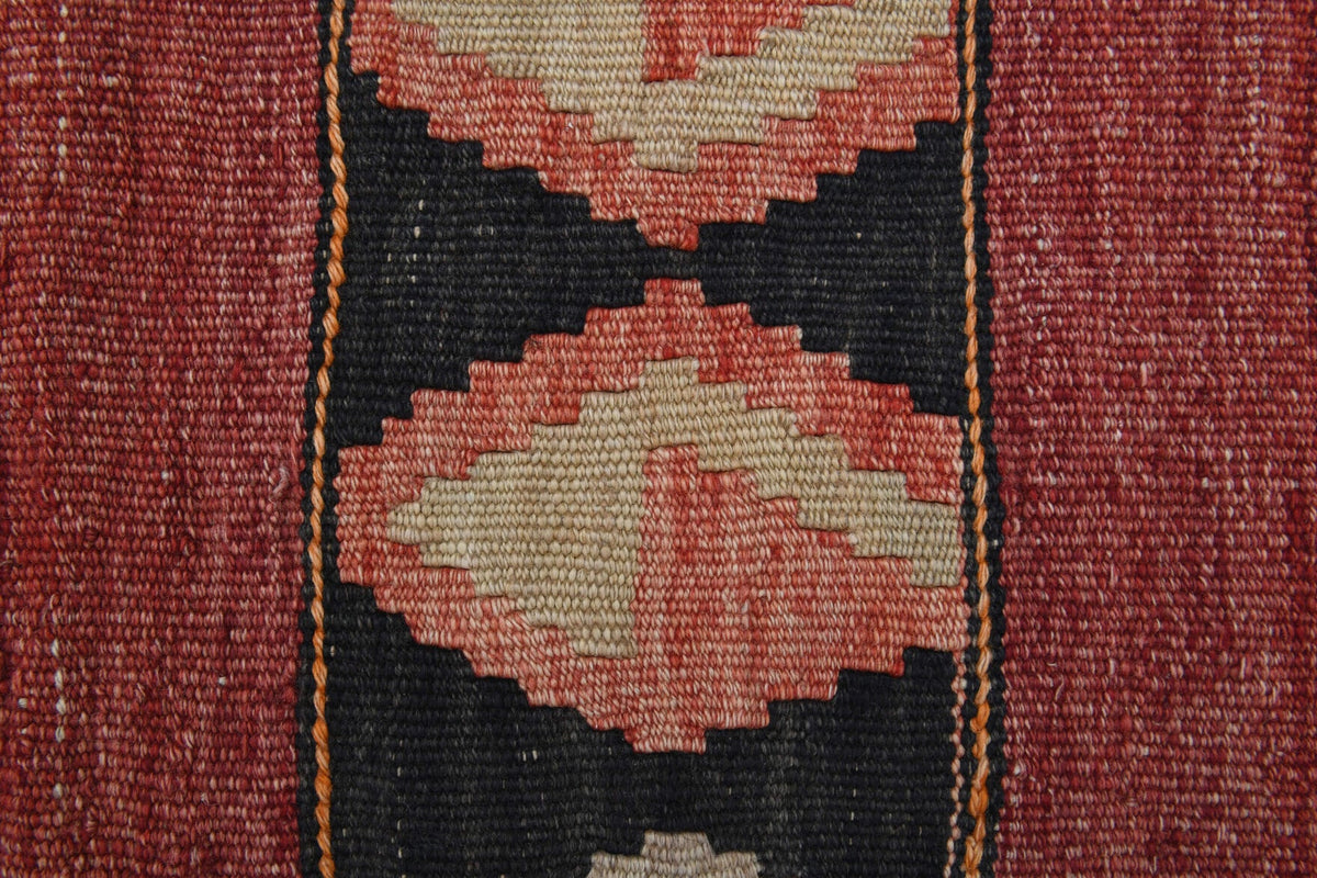 El yapımı vintage yolluk 140x353 cm geometrik desenli yün - farklı açıdan görünüm