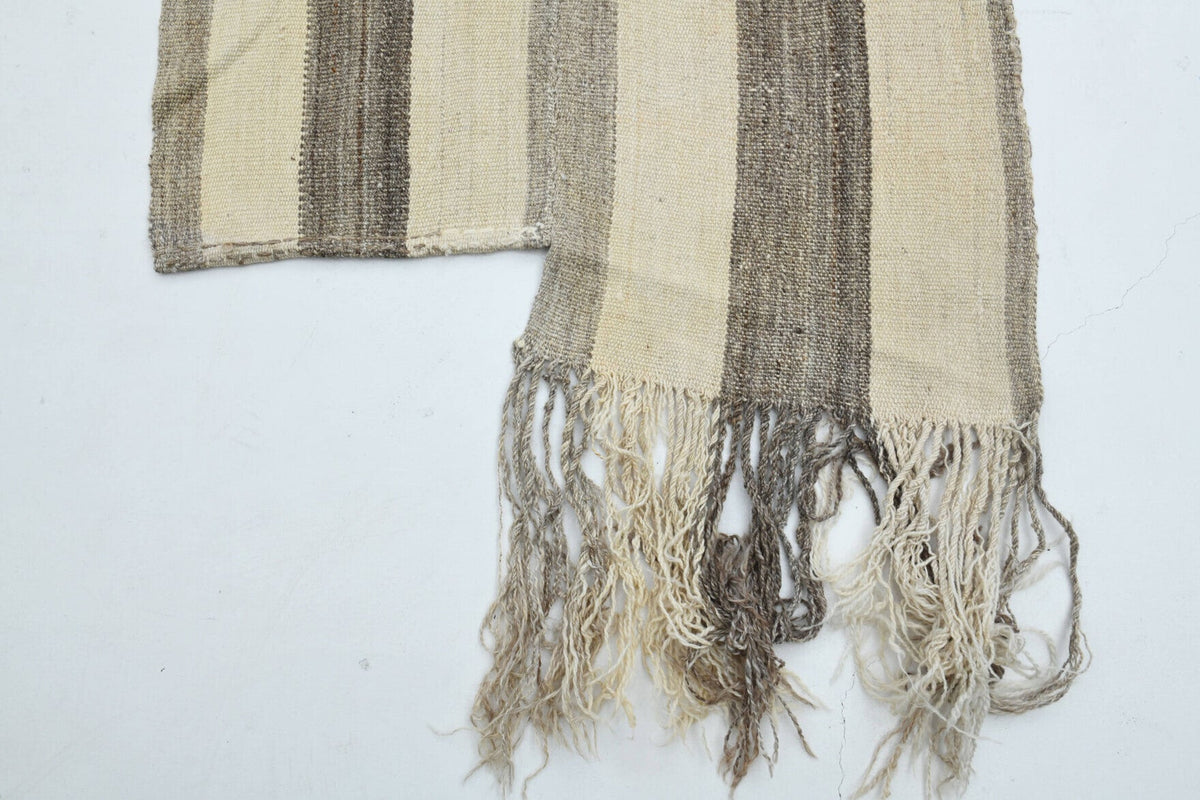 El yapımı vintage yolluk 74x422 cm çizgili desenli yün - desen detayı