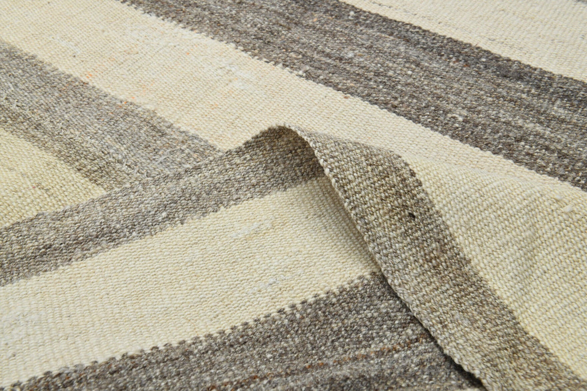 El yapımı vintage yolluk 74x422 cm çizgili desenli yün - farklı açıdan görünüm