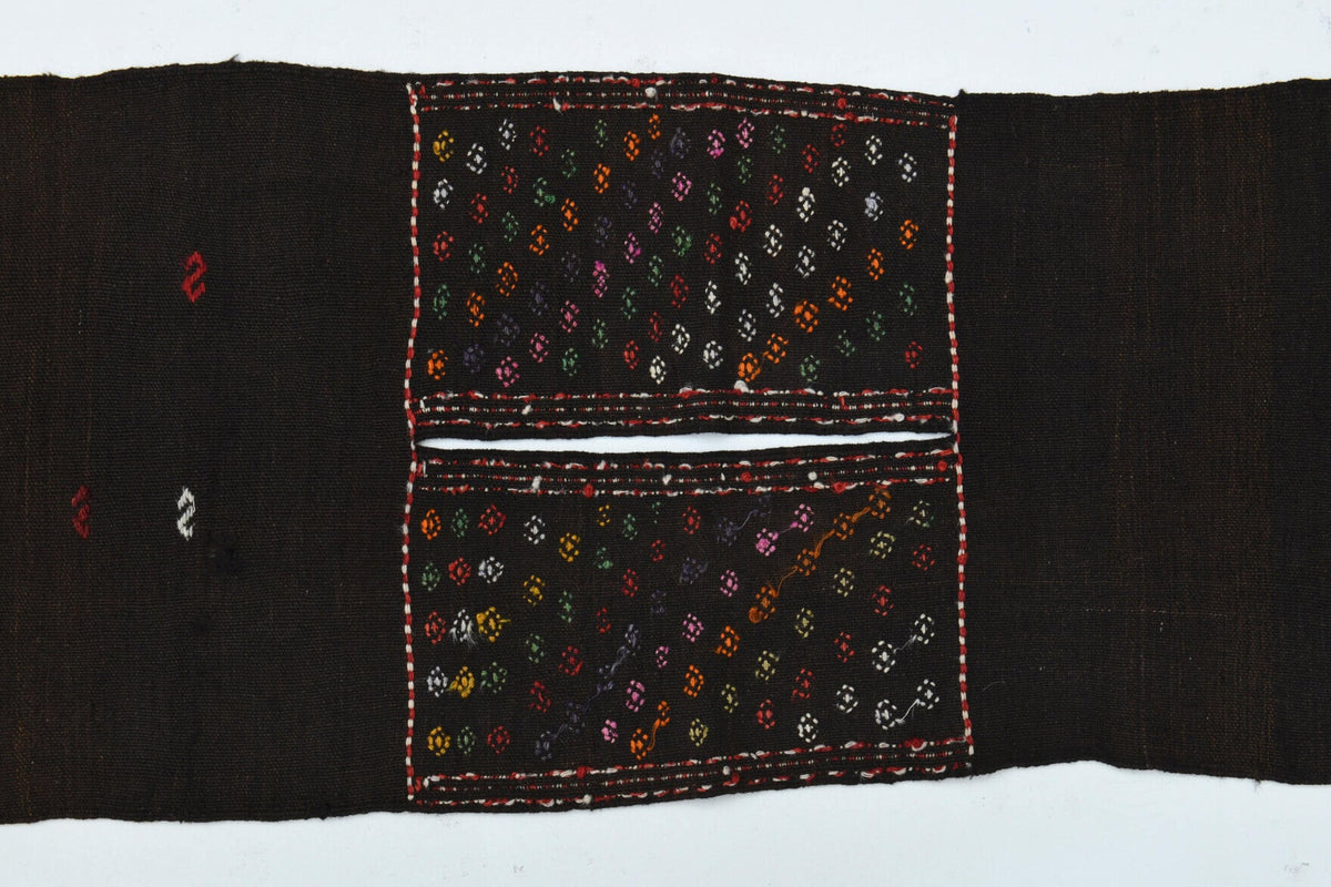 El yapımı vintage yolluk 46x229 cm tribal desenli yün - mekan görünümü