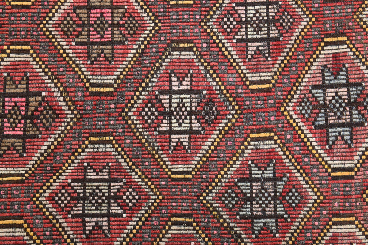 El yapımı vintage yolluk 150x320 cm i̇kat desenli yün - mekan görünümü