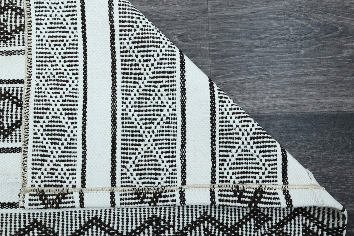 El yapımı vintage yolluk 74x201 cm çizgili desenli yün - farklı açıdan görünüm