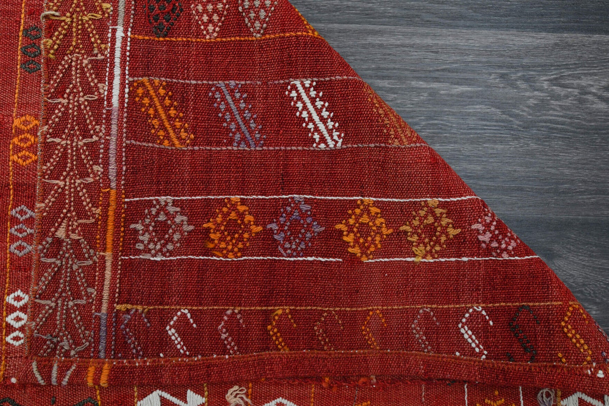 El yapımı vintage yolluk 127x307 cm i̇kat desenli yün - farklı açıdan görünüm