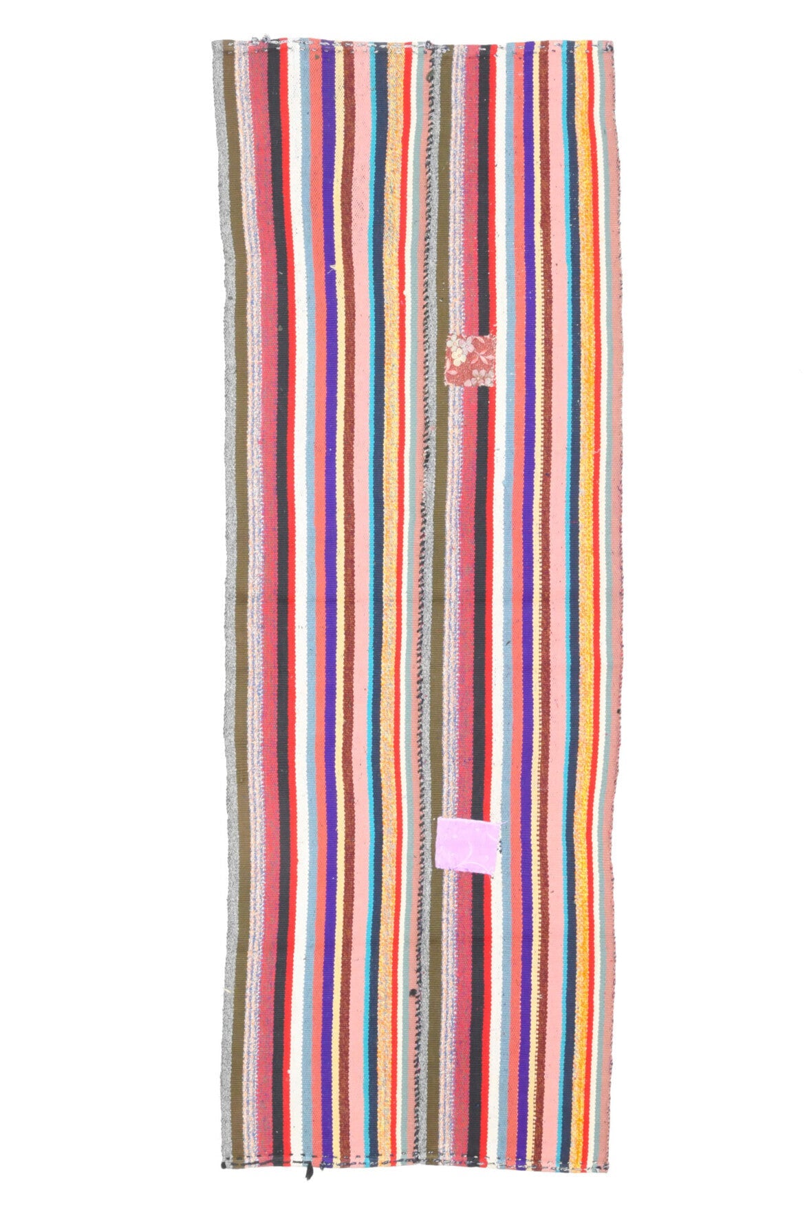El yapımı vintage halı 81x234 cm çizgili desenli yün