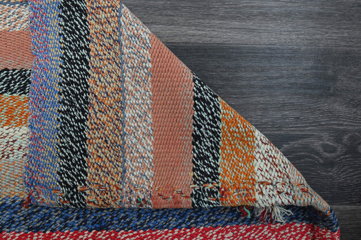 El yapımı vintage halı 51x279 cm çizgili desenli yün - farklı açıdan görünüm