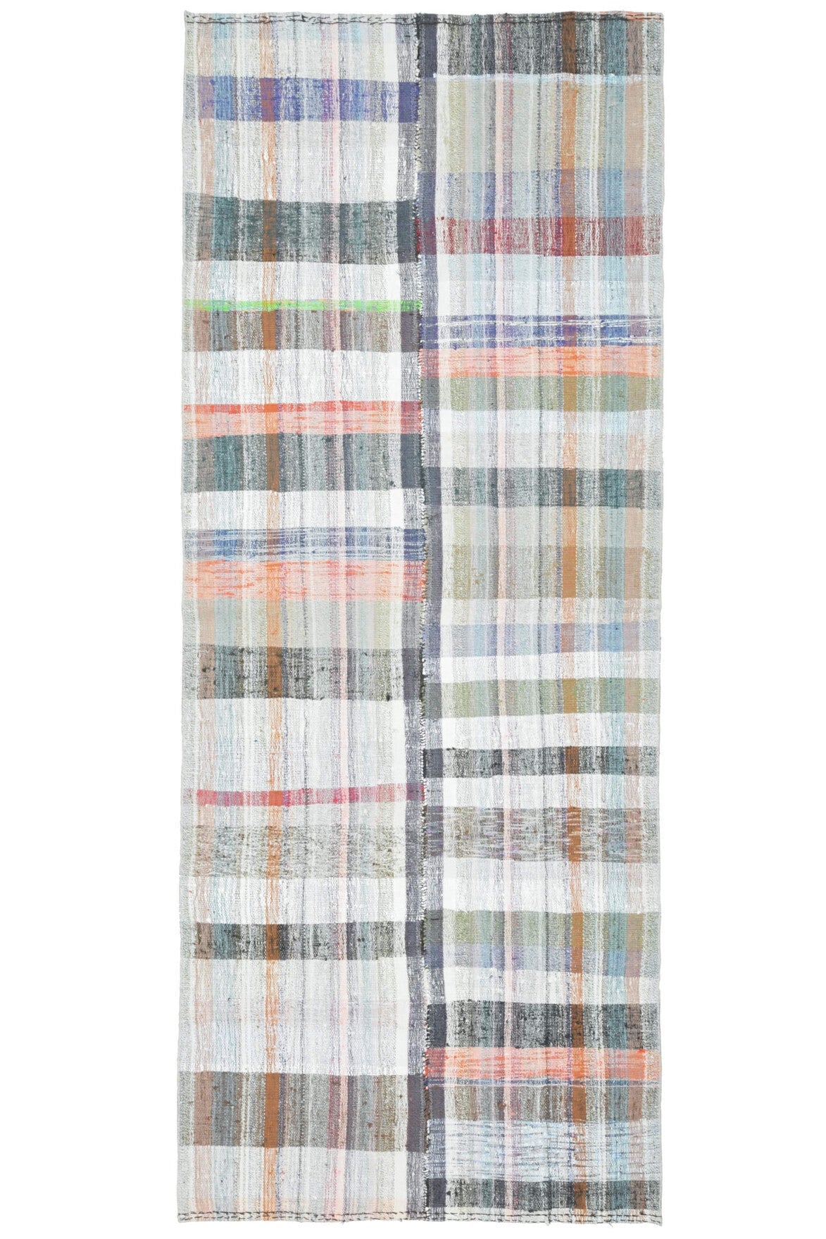El yapımı vintage halı 124x310 cm düz desenli yün - açık alan görünümü