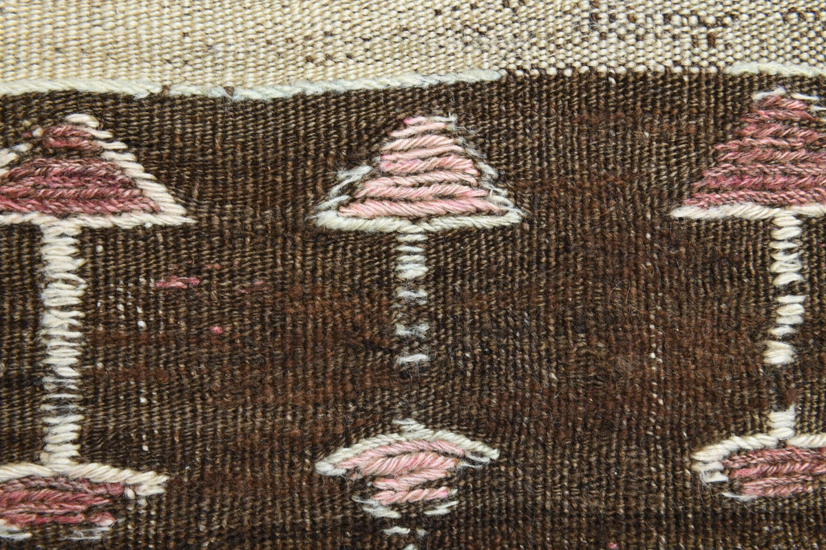 El yapımı vintage halı 81x279 cm çizgili desenli yün - açık alan görünümü