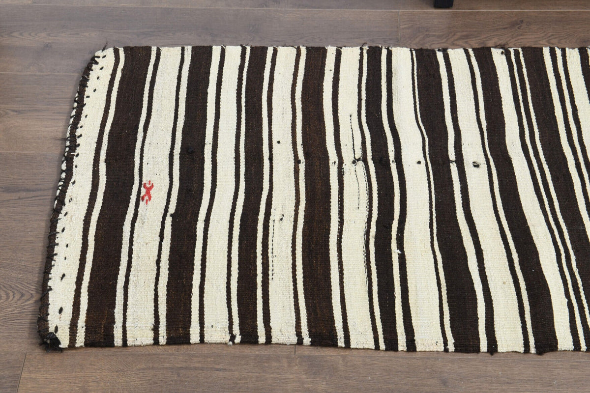 El yapımı vintage yolluk 64x216 cm çizgili desenli yün - mekan görünümü