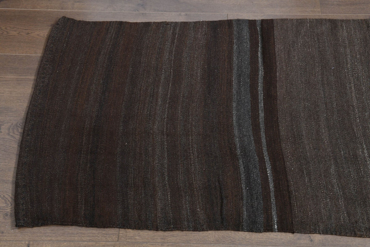 El yapımı vintage yolluk 71x259 cm geometrik desenli yün - üstten görünüm