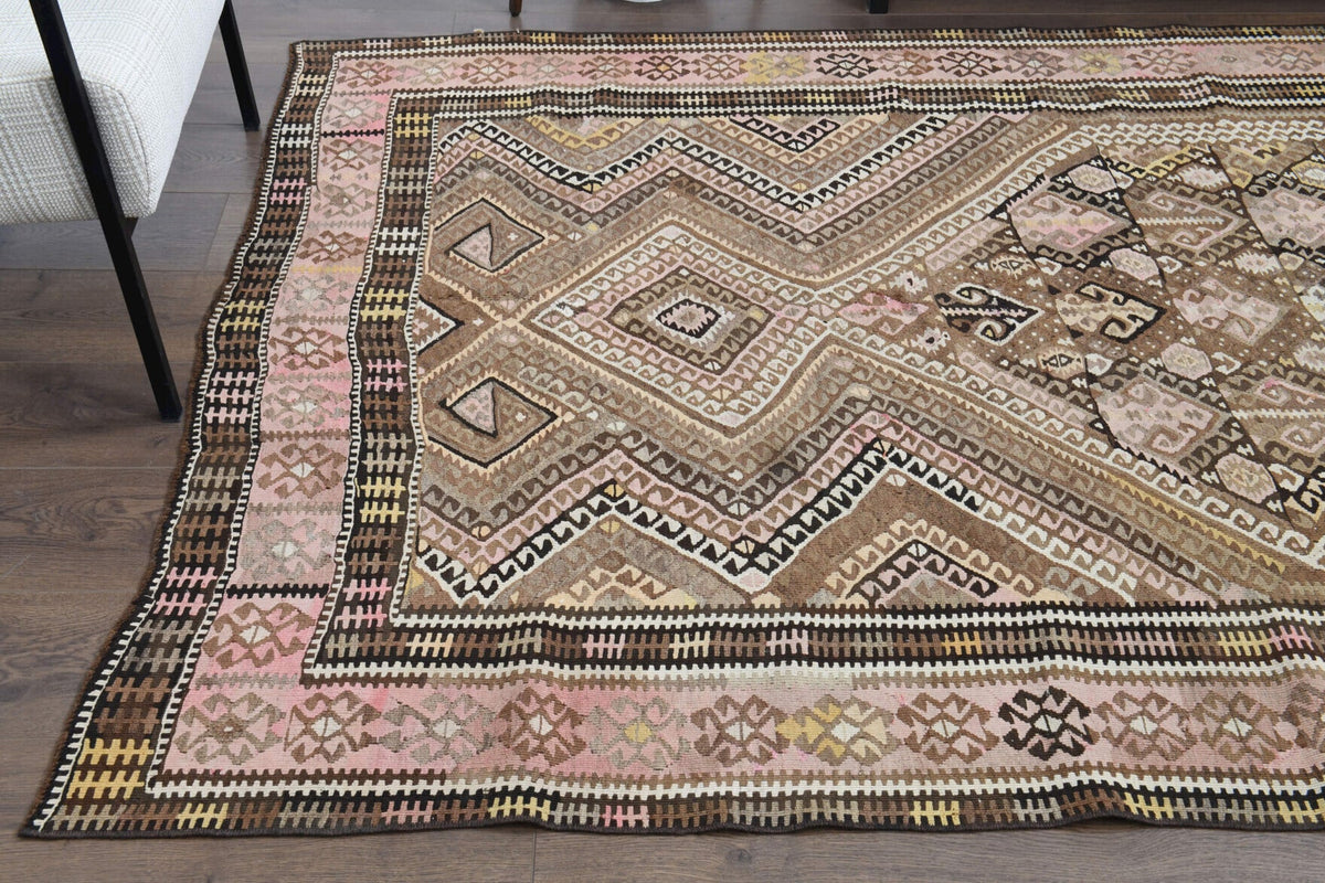 El yapımı vintage halı 157x396 cm tribal desenli yün - mekan görünümü