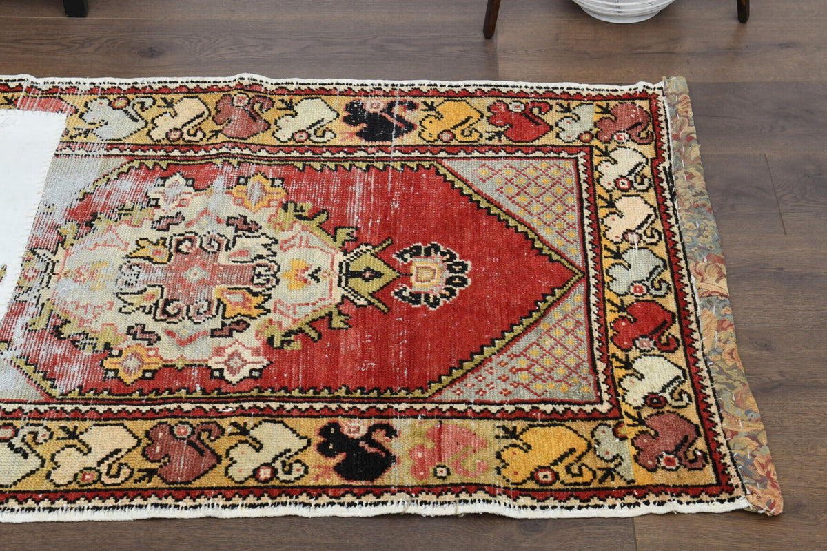 El yapımı vintage yolluk 91x305 cm oryantal desenli yün - desen detayı