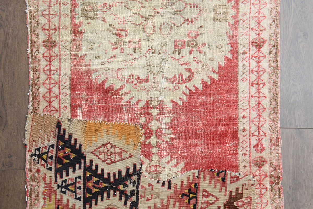 El yapımı vintage yolluk 81x292 cm patchwork desenli yün - mekan görünümü