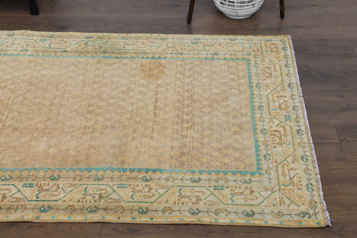 El yapımı vintage yolluk 107x310 cm i̇kat desenli yün - desen detayı