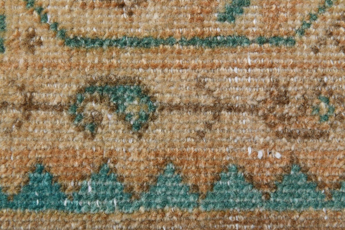 El yapımı vintage yolluk 107x310 cm i̇kat desenli yün - farklı açıdan görünüm