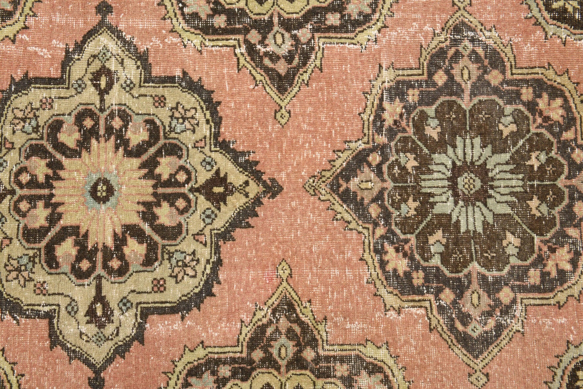 El yapımı vintage yolluk 81x386 cm i̇kat desenli yün - desen detayı