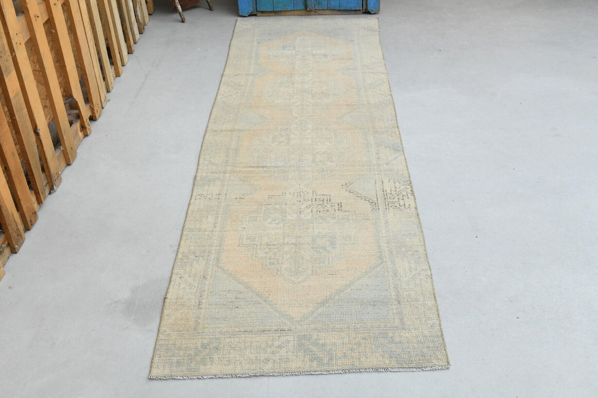Turkish Faded Oushak Runner Rug