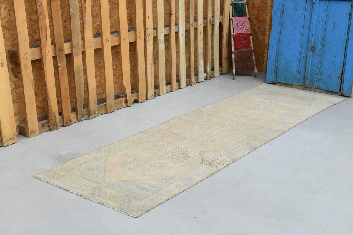 Turkish Faded Oushak Runner Rug