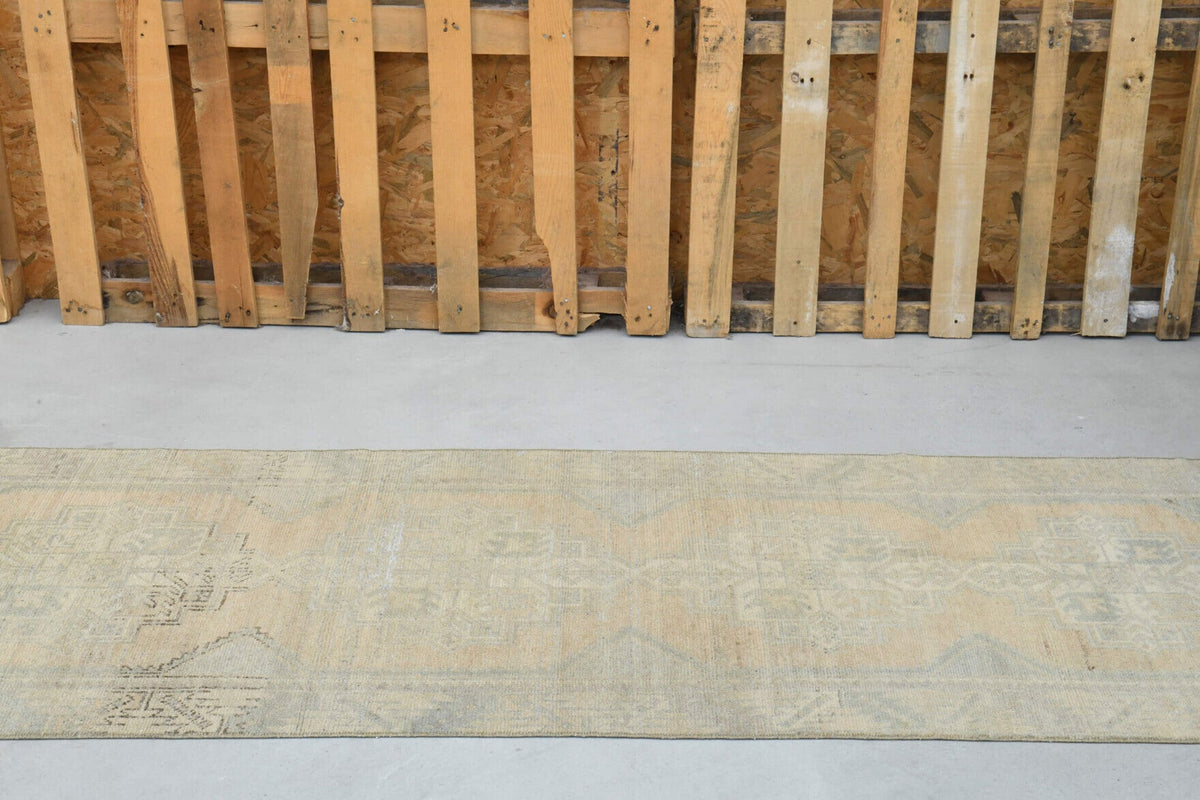 Turkish Faded Oushak Runner Rug