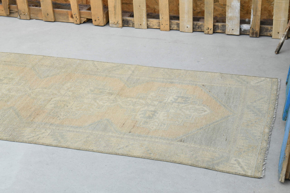 Turkish Faded Oushak Runner Rug