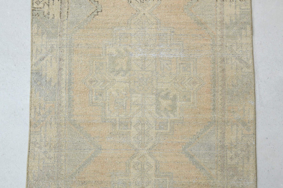 Turkish Faded Oushak Runner Rug