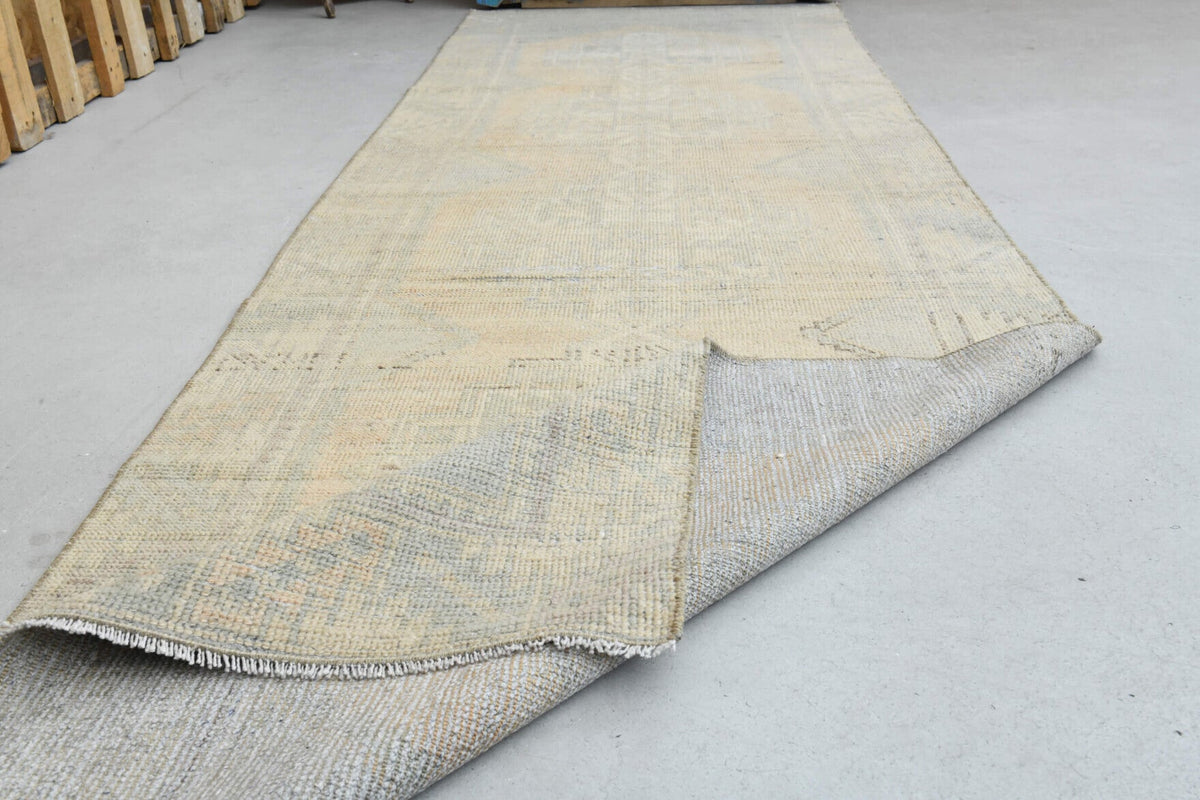 Turkish Faded Oushak Runner Rug
