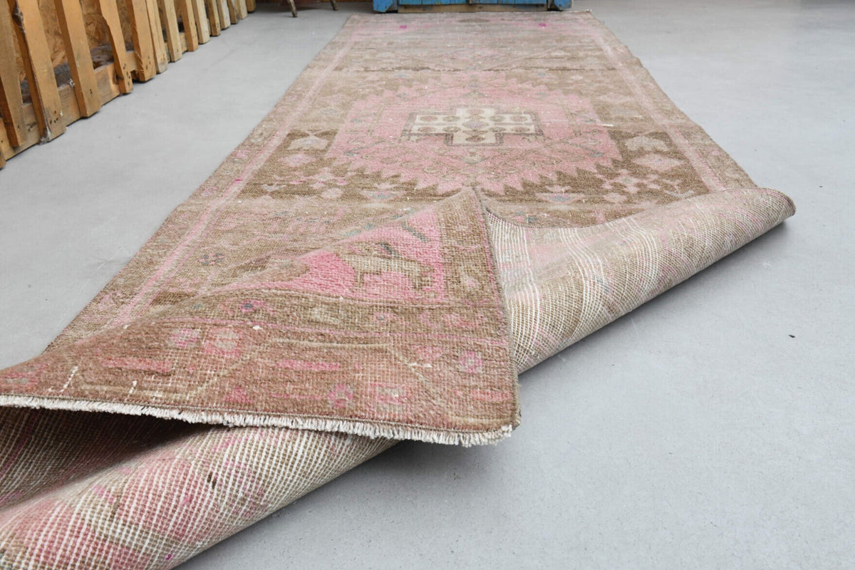 El yapımı vintage yolluk 94x307 cm soyut desenli yün - mekan görünümü