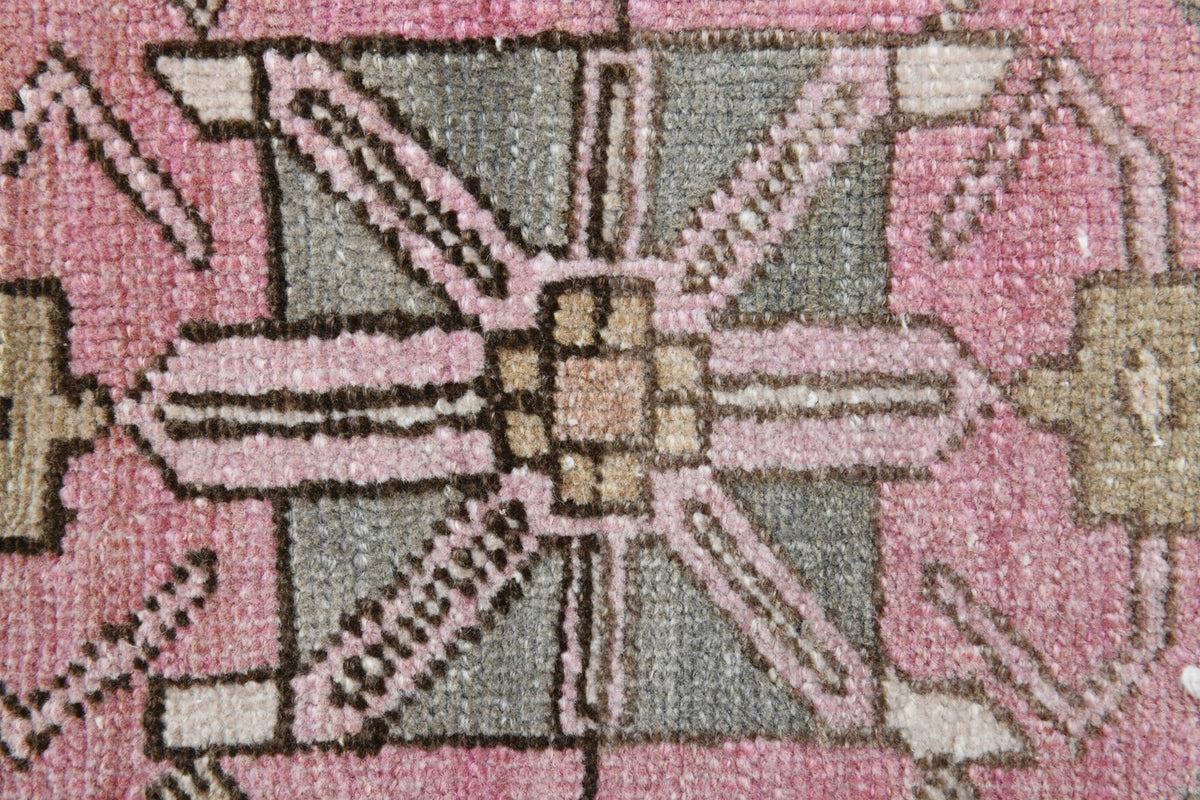 El yapımı vintage yolluk 102x335 cm geometrik desenli yün - mekan görünümü