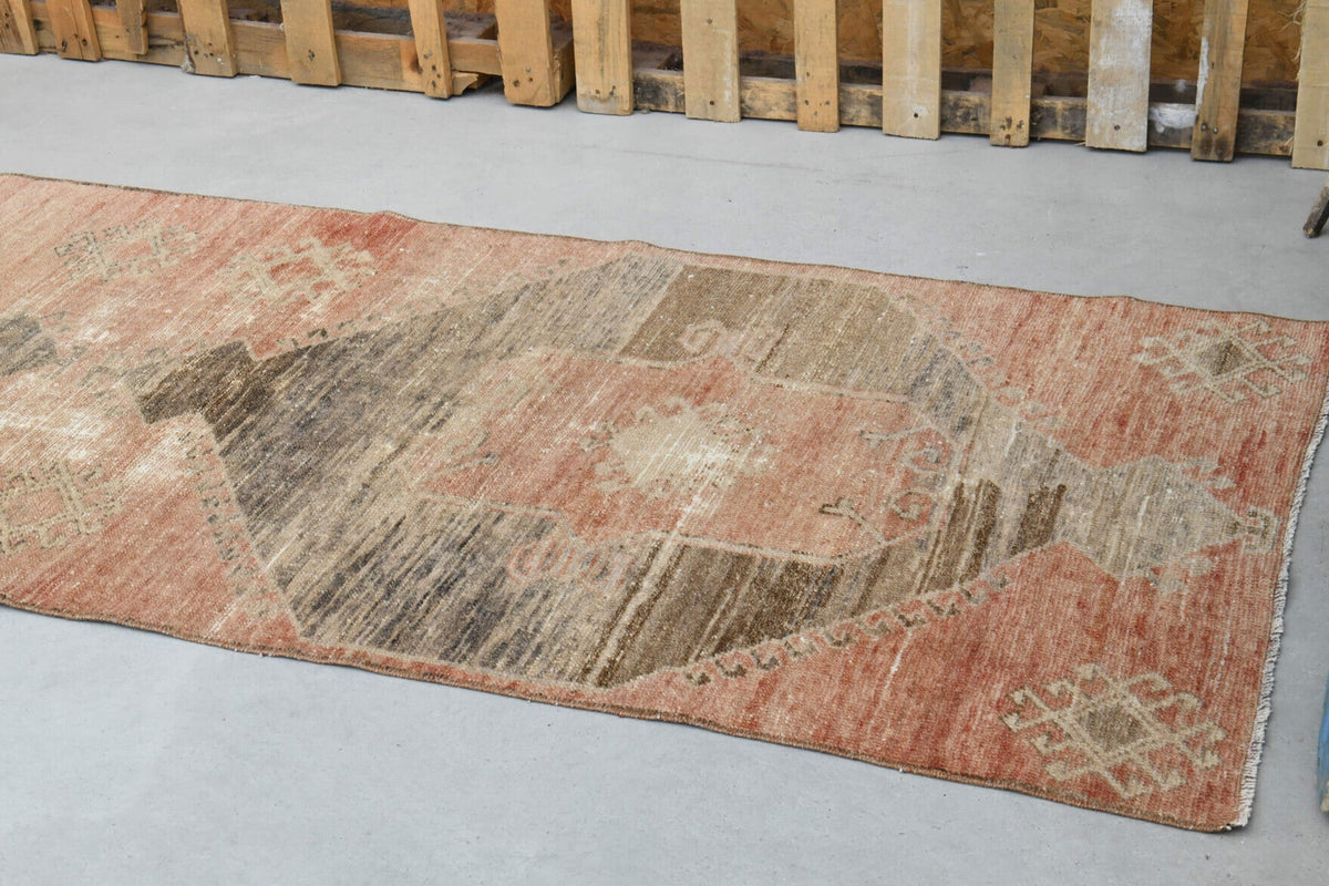 El yapımı vintage yolluk 91x340 cm tribal desenli yün - desen detayı