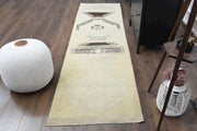 El yapımı vintage yolluk 86x300 cm tribal desenli yün - detay görünümü