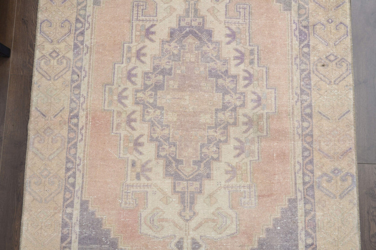 El yapımı vintage halı 122x241 cm oryantal desenli yün - desen detayı