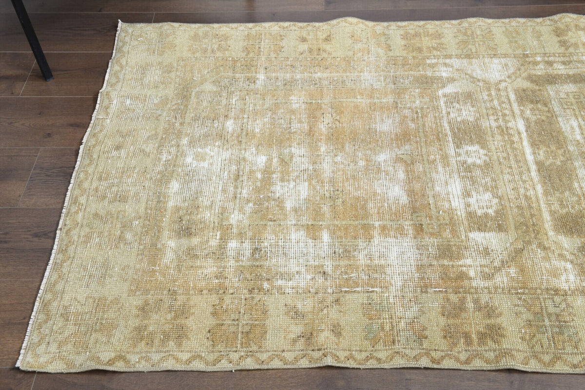 El yapımı vintage yolluk 109x361 cm soyut desenli yün - desen detayı