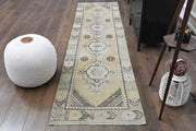 El yapımı vintage yolluk 81x318 cm oryantal desenli yün - detay görünümü