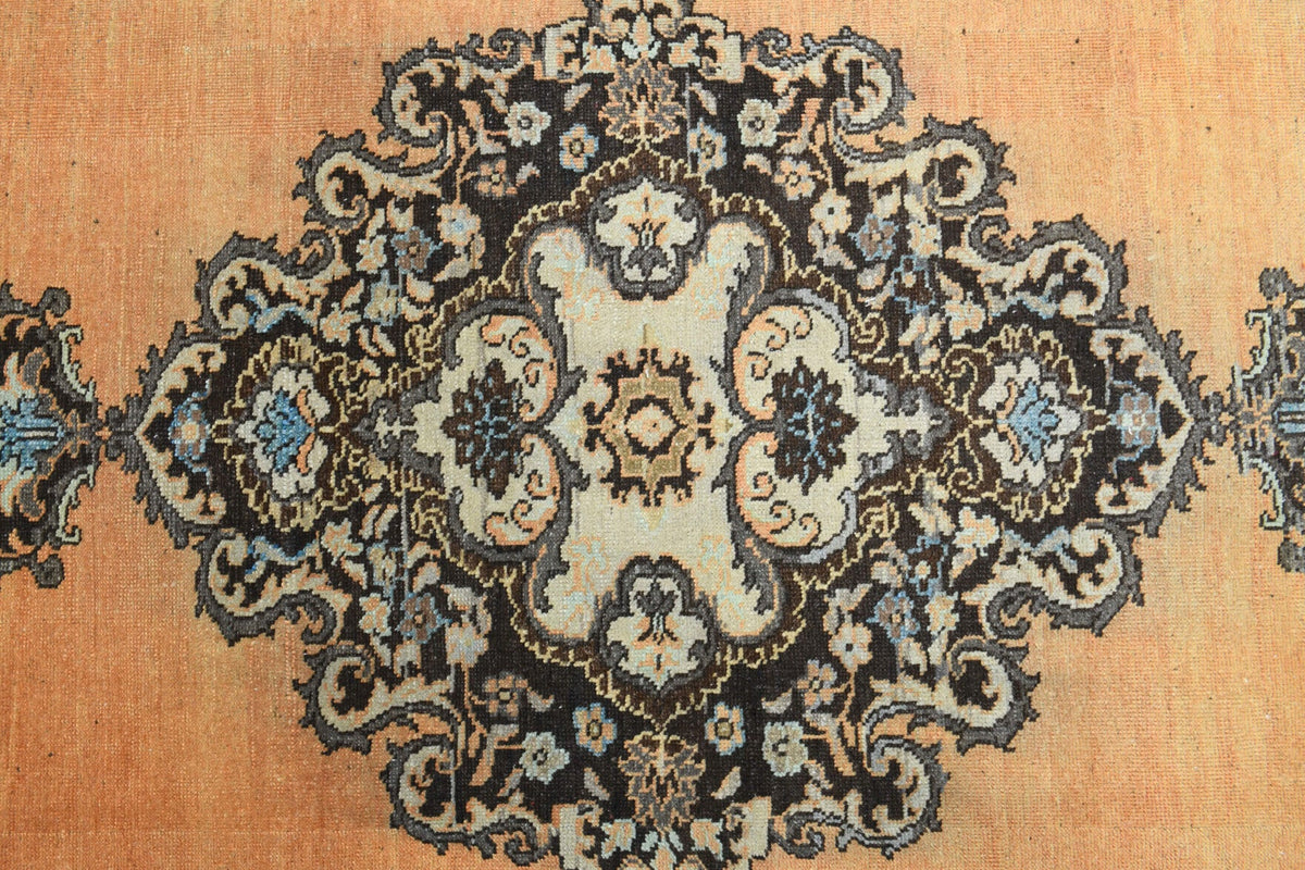 El yapımı vintage yolluk 157x366 cm madalyonlu desenli yün - mekan görünümü