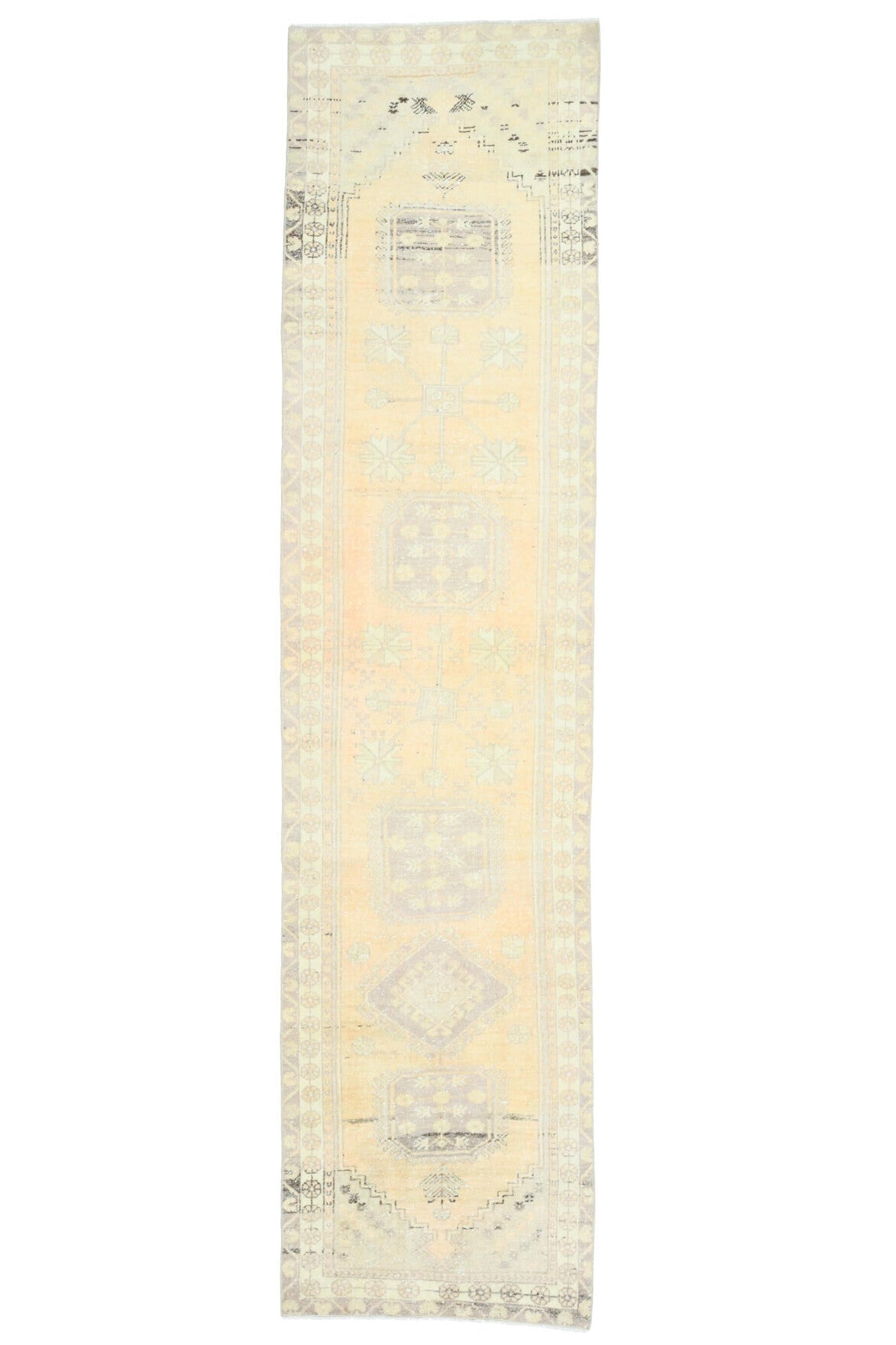El yapımı vintage yolluk 79x330 cm tribal desenli yün - farklı açıdan görünüm
