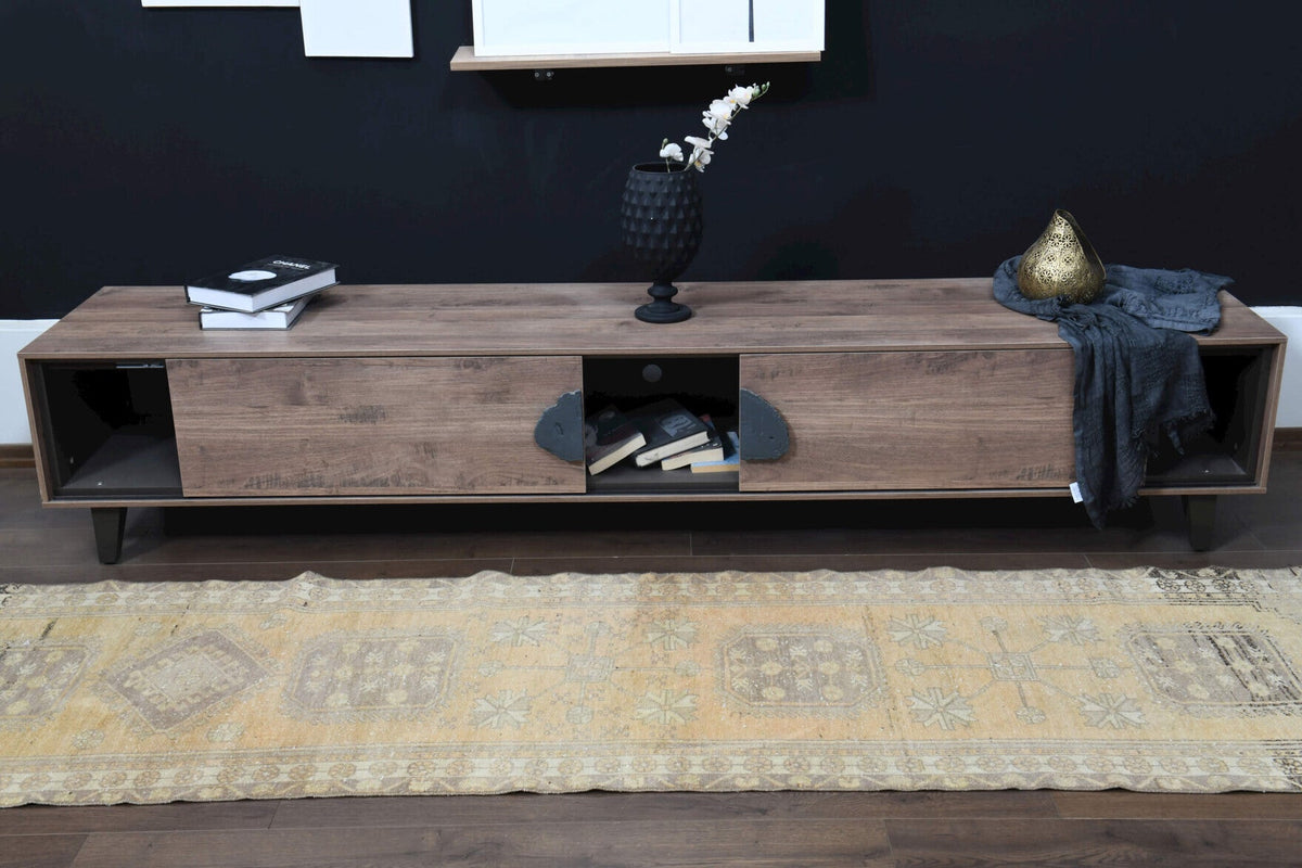 El yapımı vintage yolluk 79x330 cm tribal desenli yün - mekan görünümü