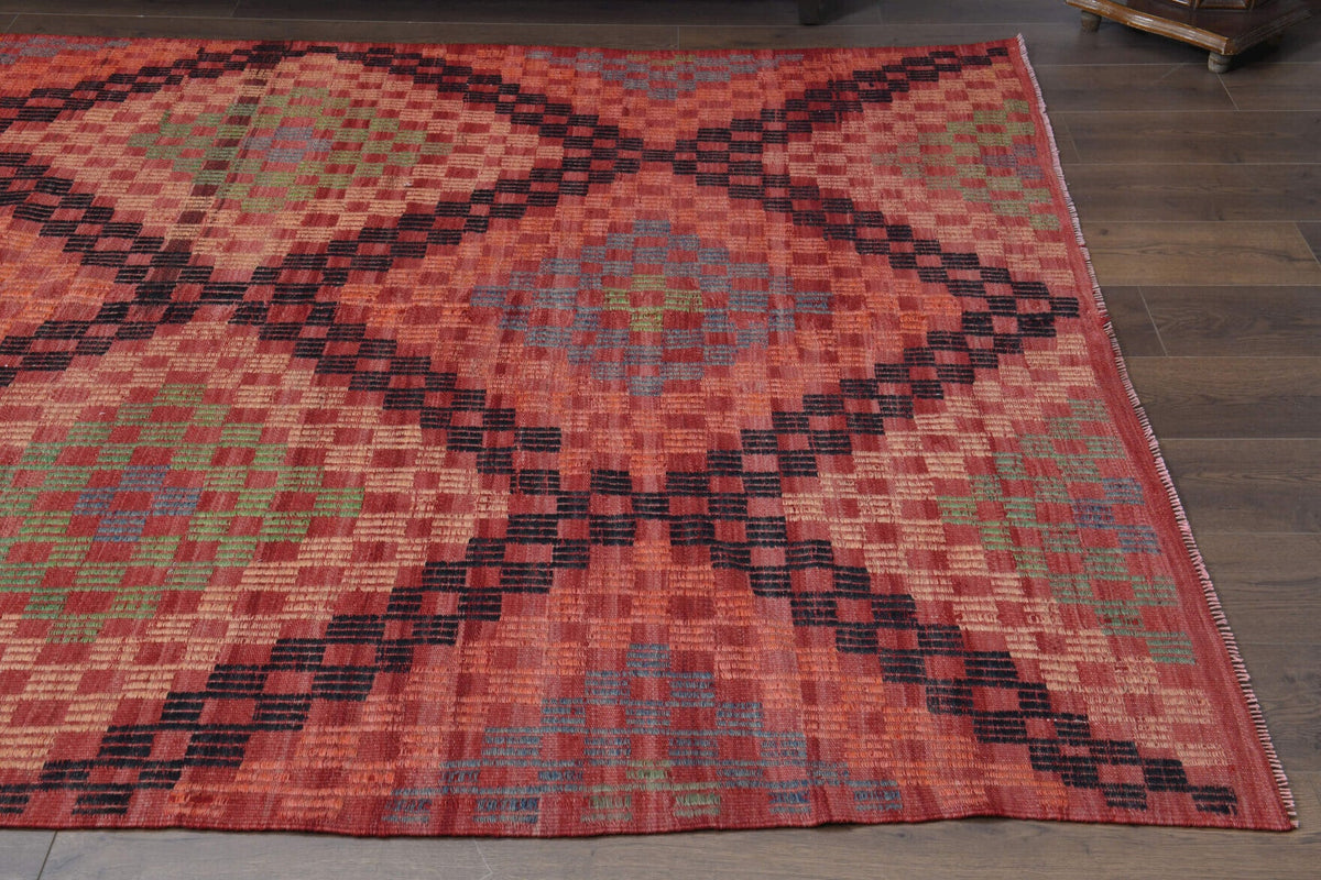 El yapımı vintage halı 188x307 cm oryantal desenli yün - farklı açıdan görünüm