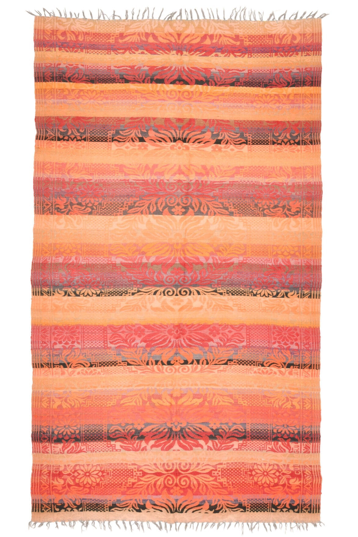 El yapımı vintage halı 180x315 cm oryantal desenli yün - detay görünümü