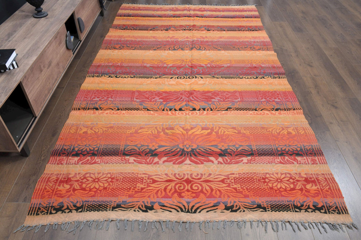 El yapımı vintage halı 180x315 cm oryantal desenli yün - detay görünümü