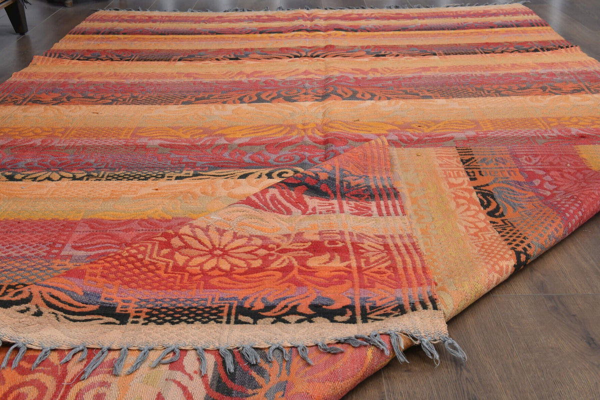 El yapımı vintage halı 180x315 cm oryantal desenli yün - desen detayı