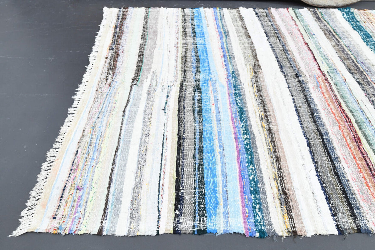 El yapımı vintage halı 173x381 cm oryantal desenli yün - desen detayı