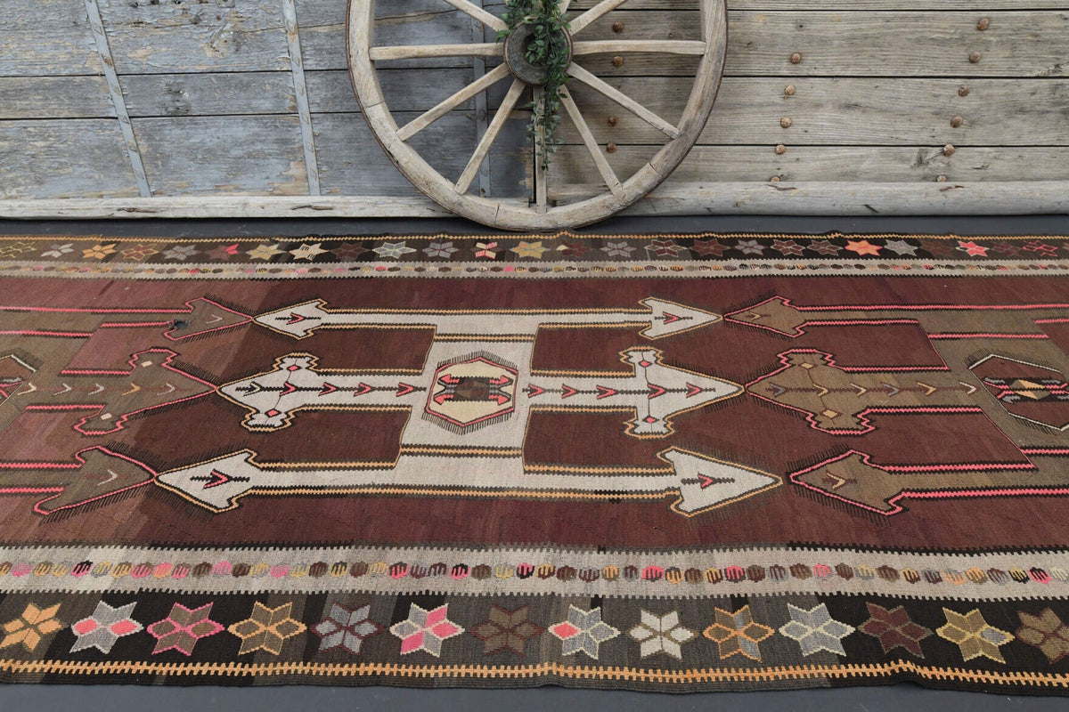 El yapımı vintage yolluk 168x396 cm oryantal desenli yün - mekan görünümü