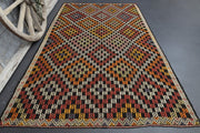 El yapımı vintage halı 180x290 cm oryantal desenli yün - detay görünümü