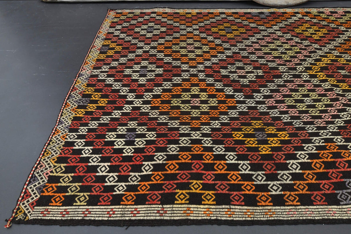 El yapımı vintage halı 180x290 cm oryantal desenli yün - desen detayı