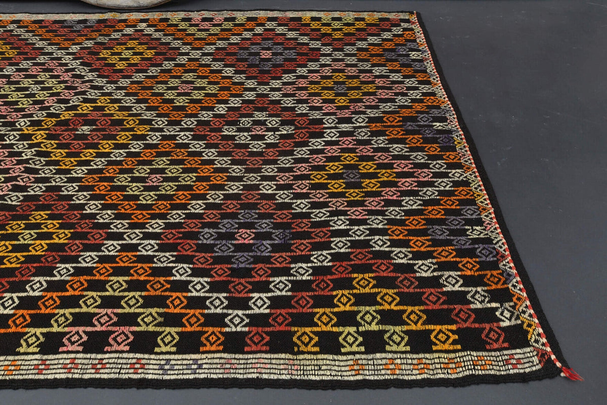 El yapımı vintage halı 180x290 cm oryantal desenli yün - üstten görünüm