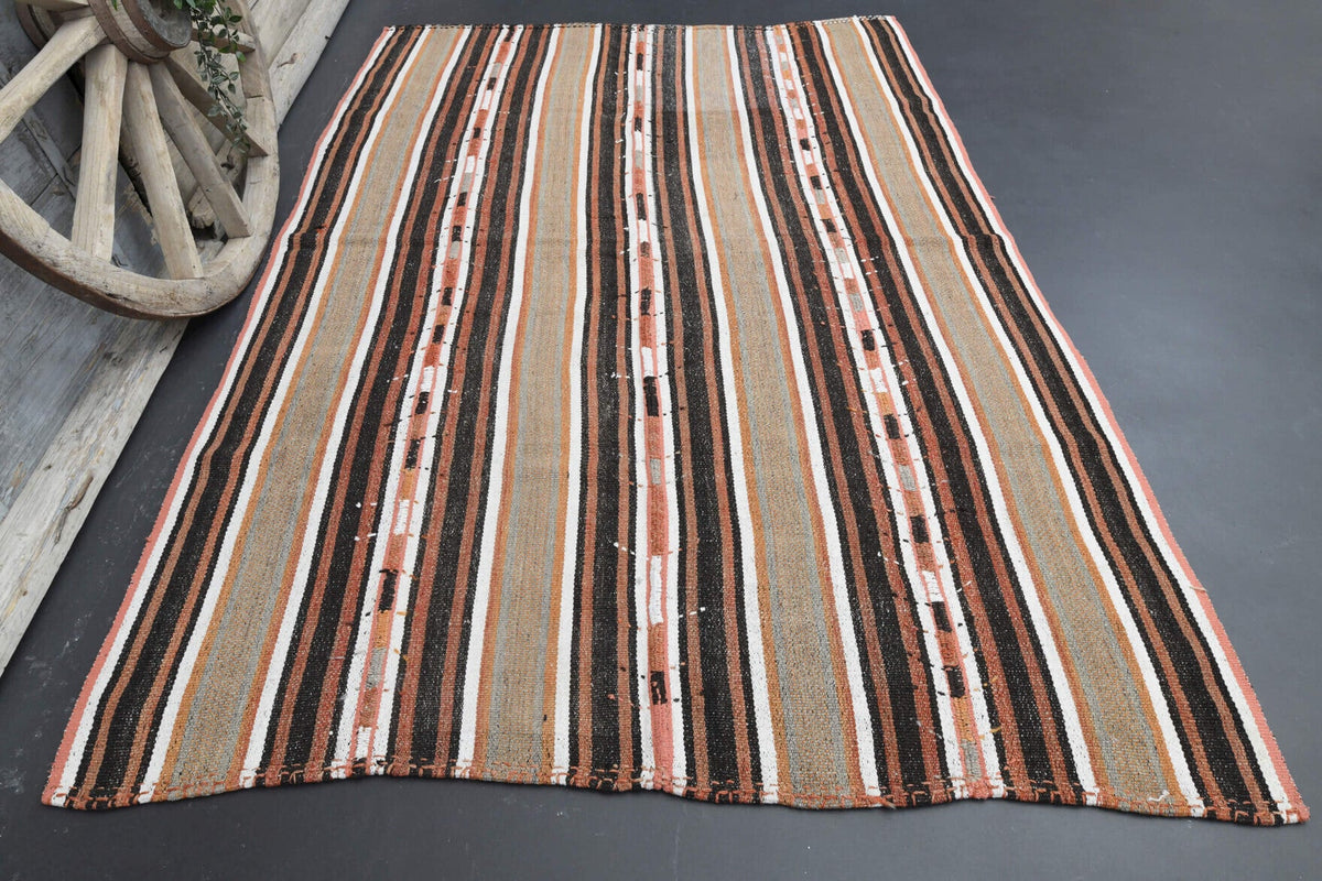 El yapımı vintage halı 178x277 cm oryantal desenli yün - detay görünümü