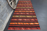 El yapımı vintage yolluk 132x333 cm oryantal desenli yün - detay görünümü